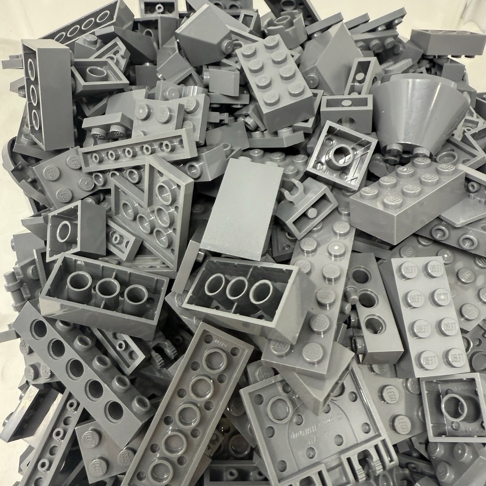 LEGO Dark Bluish Gray Bricks Plates & More Bulk Lot – 2lb BagSorted by Color